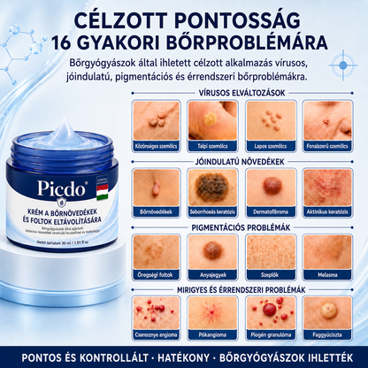 🔥 Picdo® 7 napos Bőrnövedék- és Foltápoló Krém | 🌿 Célzott Növényi Formula | ✨ Simább Bőr | 🇭🇺 Magyarországon gyártva
