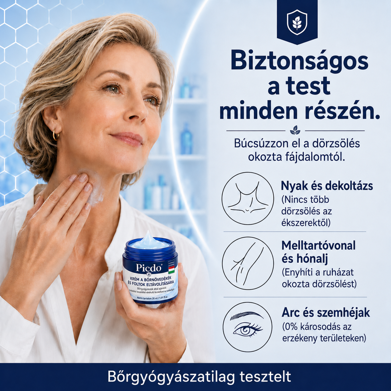 🔥 Picdo® 7 napos Bőrnövedék- és Foltápoló Krém | 🌿 Célzott Növényi Formula | ✨ Simább Bőr | 🇭🇺 Magyarországon gyártva