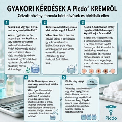 🔥 Picdo® 7 napos Bőrnövedék- és Foltápoló Krém | 🌿 Célzott Növényi Formula | ✨ Simább Bőr | 🇭🇺 Magyarországon gyártva