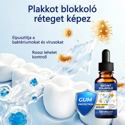 🐝 CleraNaure® BeeTakt Prémium Méhméreg Szájápoló Javító Oldat 🦷 – Q10, Hialuronsav és Természetes Növényi Formula az Egészséges Ínyért és Erősebb Mosolyért