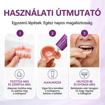 CleraNaure® DentuSeal 5D – Fejlett műfogsorrögzítő ThermoBond technológiával | ⏱️ Akár 96 órás stabil tartás | ☁️ Párnázott kényelem | ✨ Kevesebb ragacsos maradvány | 🌿 Cinkmentes formula 🦷