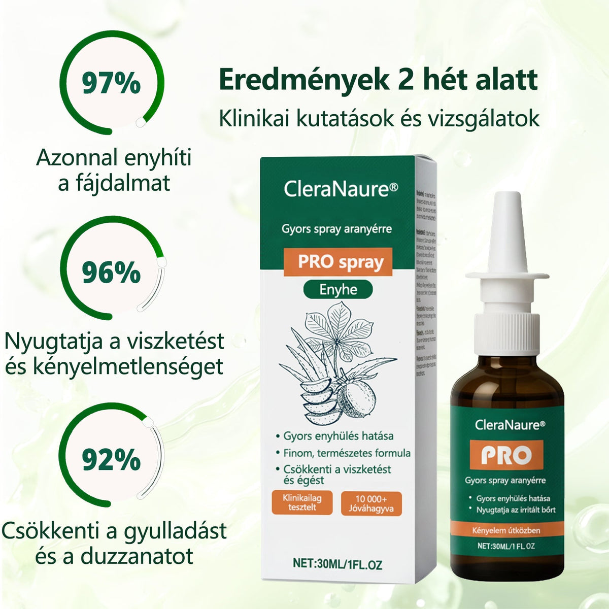 CleraNaure® Gyors Hatású Aranyér PRO Spray 🌿 – Természetes Növényi Formula a Kényelmesebb Ülésért és Mozgásért 🎁