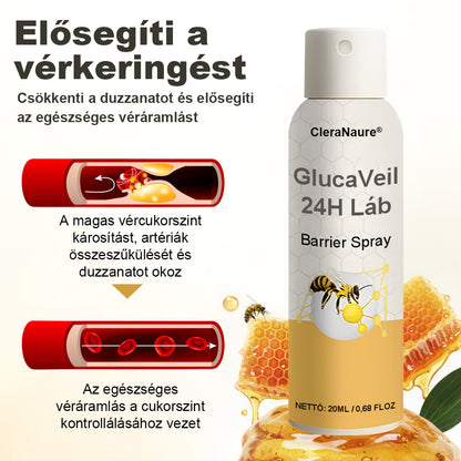 CleraNaure® GlucaVeil 24H Lábvédő Spray 🌿 – Természetes Védőformula Érzékeny és Száraz Láb Bőrének Mindennapi Ápolására 🦶