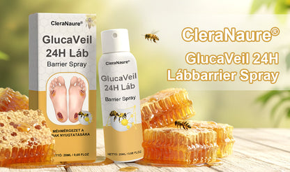 CleraNaure® GlucaVeil 24H Lábvédő Spray 🌿 – Természetes Védőformula Érzékeny és Száraz Láb Bőrének Mindennapi Ápolására 🦶