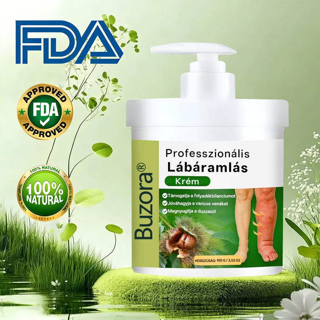 🌿 Buzora® Professional Lábkeringést Támogató Krém | 🦵 Micro-Mist Transzdermális Technológia | 💧 Duzzadt & Nehéz Lábak Ápolására | ✨ Mindennapi Komfortért
