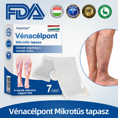 Healrize® VeinTarget™ Mikrotűs Tapasz – Segít Csökkenteni a Lábfáradtságot, Duzzanatot és Támogatja az Egészséges Vénás Keringést 🦵🌿