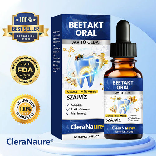 🐝 CleraNaure® BeeTakt Prémium Méhméreg Szájápoló Javító Oldat 🦷 – Q10, Hialuronsav és Természetes Növényi Formula az Egészséges Ínyért és Erősebb Mosolyért