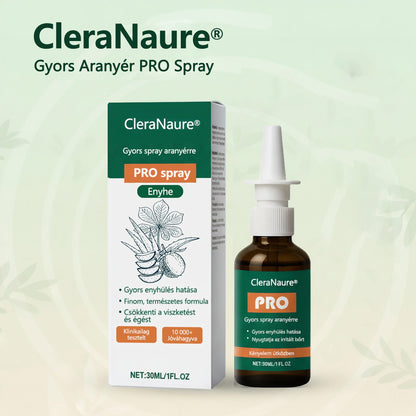 CleraNaure® Gyors Hatású Aranyér PRO Spray 🌿 – Természetes Növényi Formula a Kényelmesebb Ülésért és Mozgásért 🎁