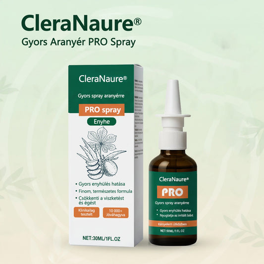 CleraNaure® Gyors Hatású Aranyér PRO Spray 🌿 – Természetes Növényi Formula a Kényelmesebb Ülésért és Mozgásért 🔥