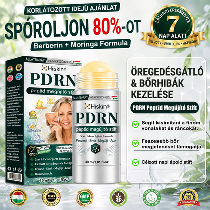 𝐇𝐢𝐬𝐤𝐢𝐧® PDRN Peptide Renewal Stick – Fejlett PDRN Peptid Bőrmegújító Stift | ✨ Ráncok, Sötét Foltok & Laza Bőr Célzott Ápolása | 💎 Feszesebb, Simább & Egyenletesebb Megjelenés | 🎯 Arcra & Testre |