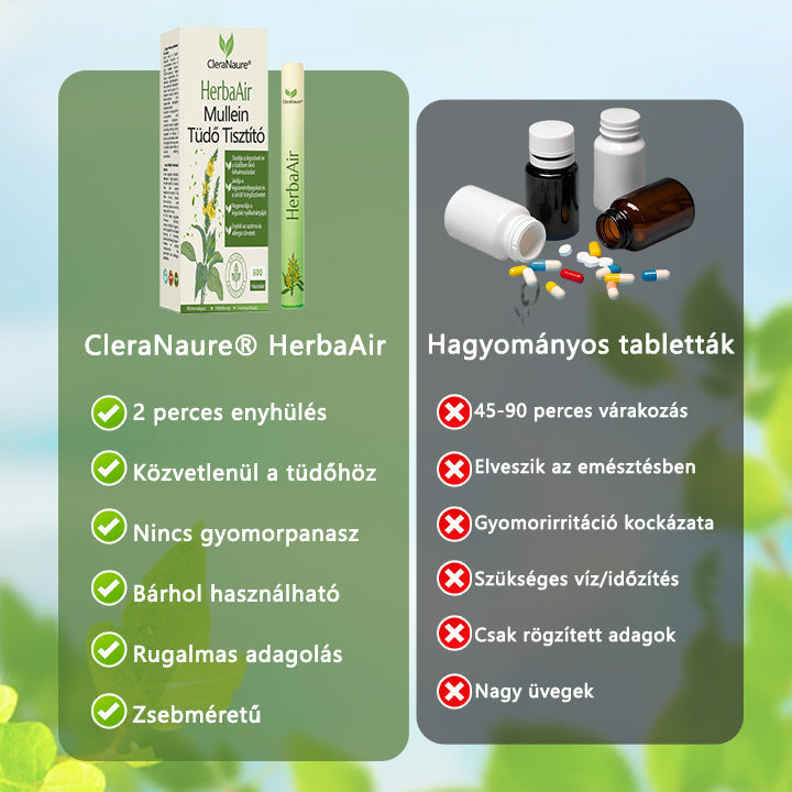 CleraNaure® HerbaAir Mullein Kivonatos Orrinhalátor ⭐ Természetes Gyógynövényes Formula Mindennapi Használatra 🔥