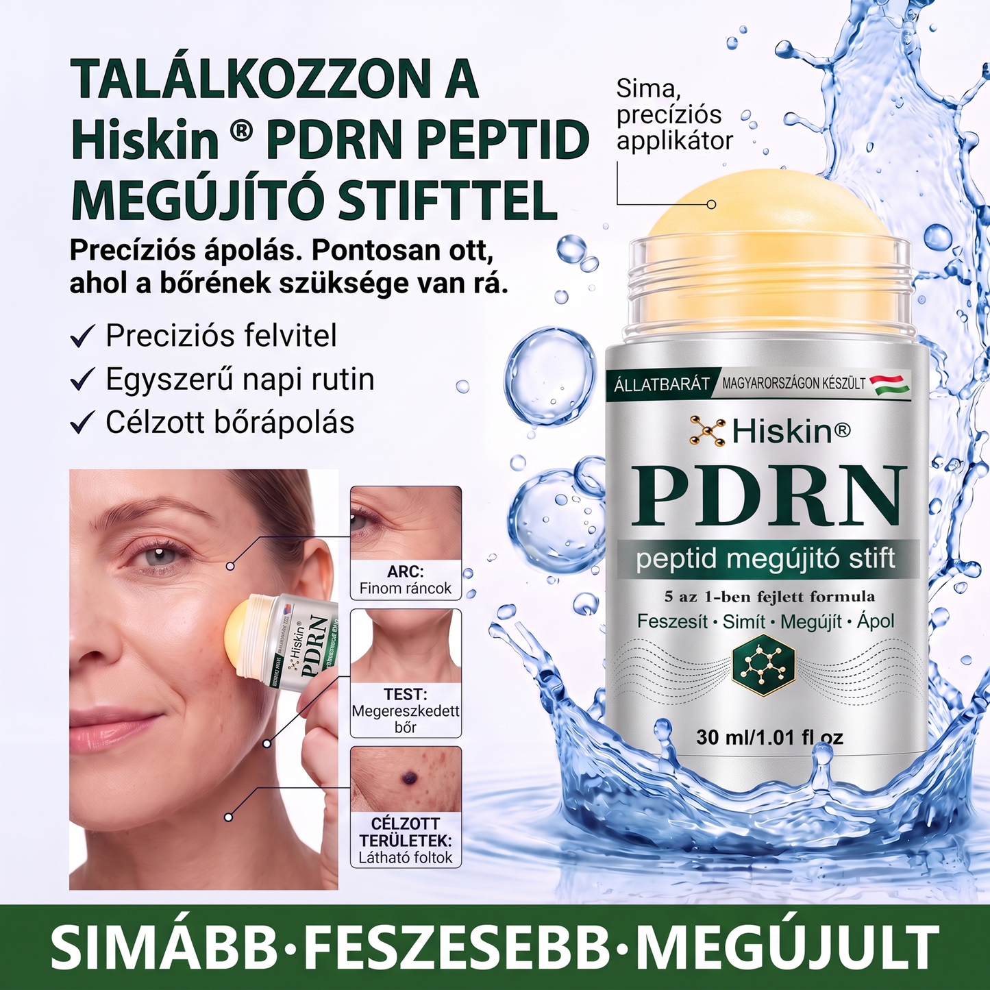 𝐇𝐢𝐬𝐤𝐢𝐧® PDRN Peptide Renewal Stick – Fejlett PDRN Peptid Bőrmegújító Stift | ✨ Ráncok, Sötét Foltok & Laza Bőr Célzott Ápolása | 💎 Feszesebb, Simább & Egyenletesebb Megjelenés | 🎯 Arcra & Testre |
