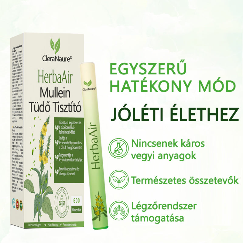CleraNaure® HerbaAir Mullein Kivonatos Orrinhalátor ⭐ Természetes Gyógynövényes Formula Mindennapi Használatra 🔥