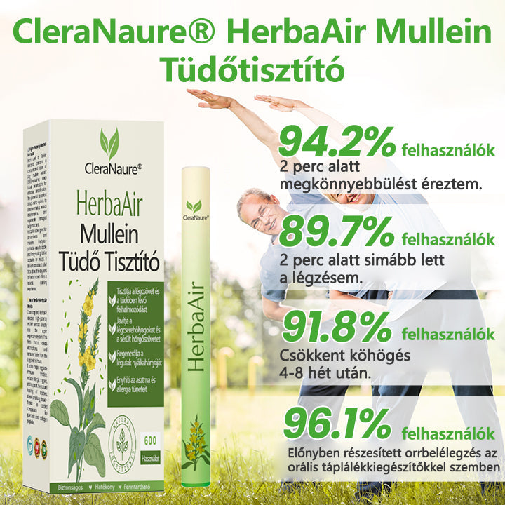 CleraNaure® HerbaAir Mullein Kivonatos Orrinhalátor ⭐ Természetes Gyógynövényes Formula Mindennapi Használatra 🔥