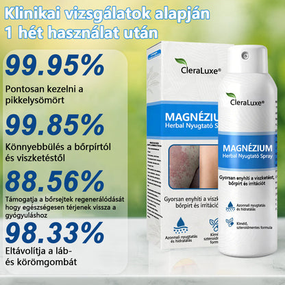 CleraNature® Magnéziumos Gyógyfüves Bőrnyugtató Spray ✨ – Természetes Növényi Formula Száraz, Érzékeny és Problémás Bőr Mindennapi Ápolására 🌿