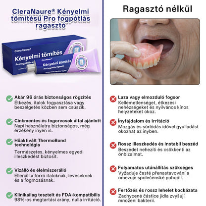 🦷 CleraNaure® Comfort Seal Pro Denture Fixative Adhesive – ⏳ 96-Hour Long-Lasting Denture Grip | 🔒 Custom Comfort Seal Technology | 💧 Waterproof Hold Without Sticky Residue