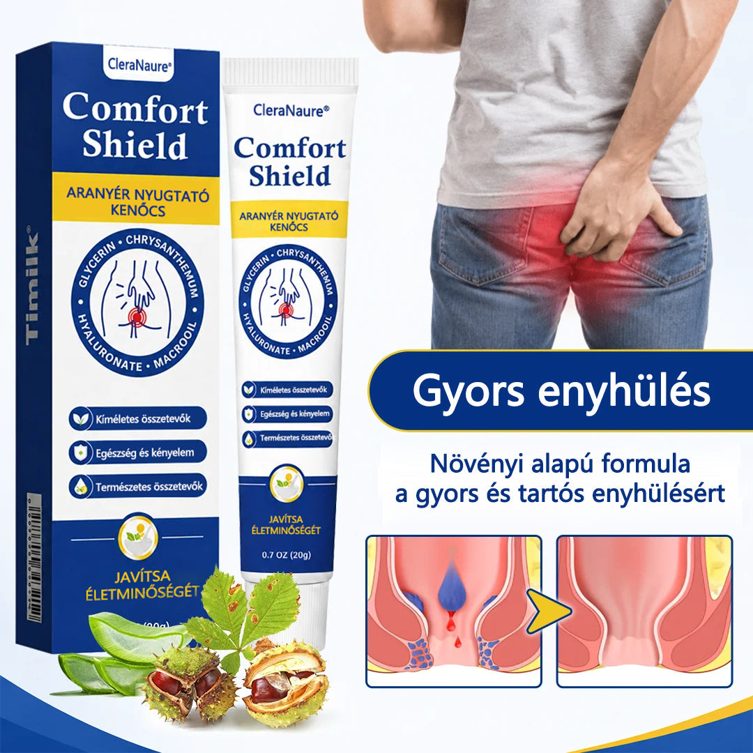 🔥 CleraNaure® ComfortShield Aranyér Nyugtató Kenőcs | Égő, Viszkető & Irritált Bőr Nyugtatására | 🌿 6 Összetevős Komplex | 🛡️ Mindennapi Védő Ápolás