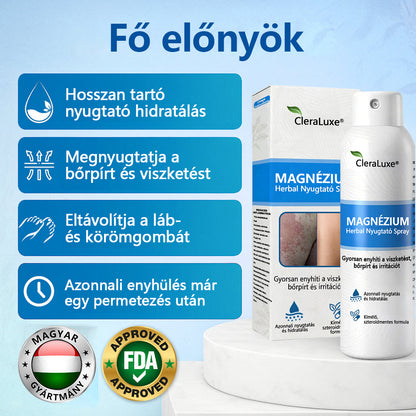 CleraNature® Magnéziumos Gyógyfüves Bőrnyugtató Spray ✨ – Természetes Növényi Formula Száraz, Érzékeny és Problémás Bőr Mindennapi Ápolására 🌿