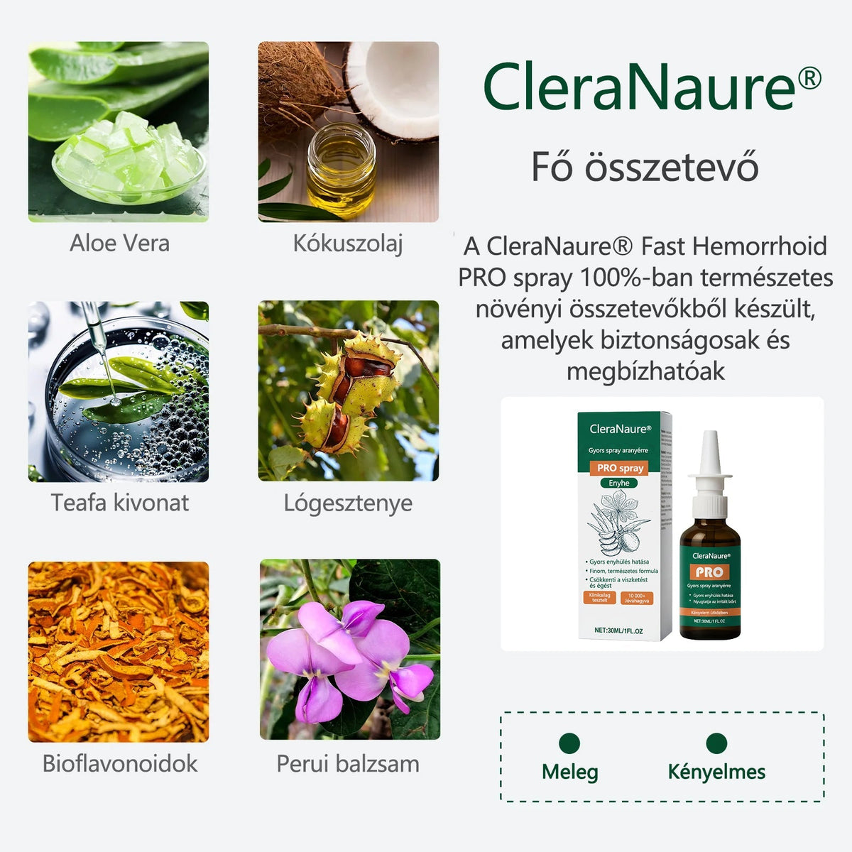 CleraNaure® Gyors Hatású Aranyér PRO Spray 🌿 – Természetes Növényi Formula a Kényelmesebb Ülésért és Mozgásért 🎁