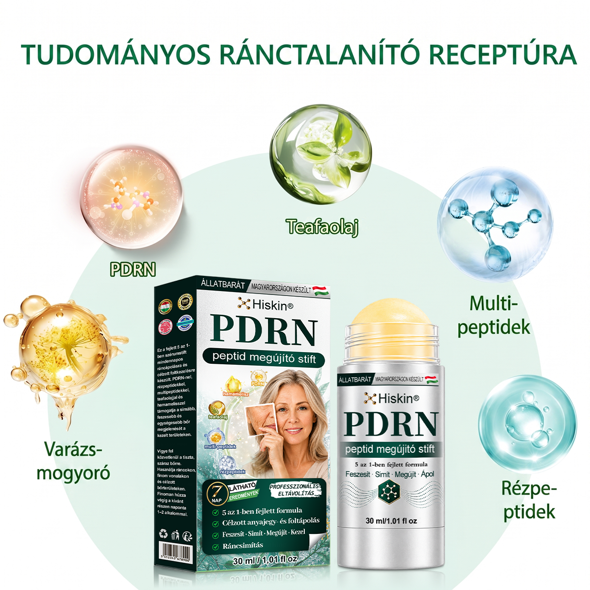 𝐇𝐢𝐬𝐤𝐢𝐧® PDRN Peptide Renewal Stick – Fejlett PDRN Peptid Bőrmegújító Stift | ✨ Ráncok, Sötét Foltok & Laza Bőr Célzott Ápolása | 💎 Feszesebb, Simább & Egyenletesebb Megjelenés | 🎯 Arcra & Testre |