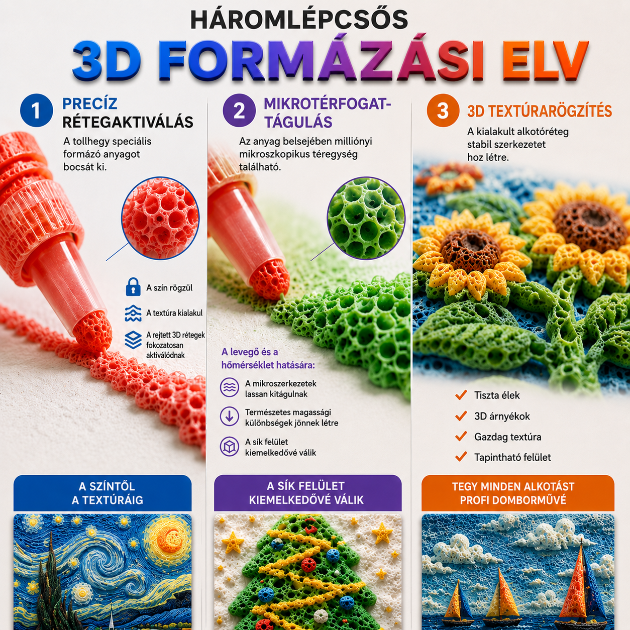 Spóroljon 50%-ot, ha még ma rendel 丨CleraNaure® 3D Domborművészeti Toll – Változtassa lapos rajzait megérinthető 3D művészetté🖌️🖍️