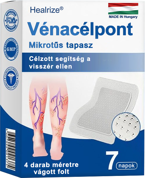 Healrize® VeinTarget™ Mikrotűs Tapasz – Segít Csökkenteni a Lábfáradtságot, Duzzanatot és Támogatja az Egészséges Vénás Keringést 🦵🌿